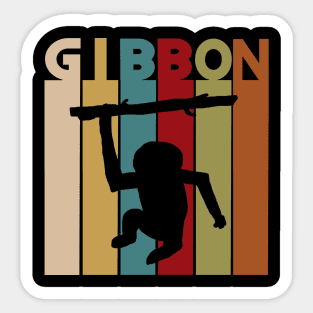 Gibbon stripe monkey animal lover design retro Sticker